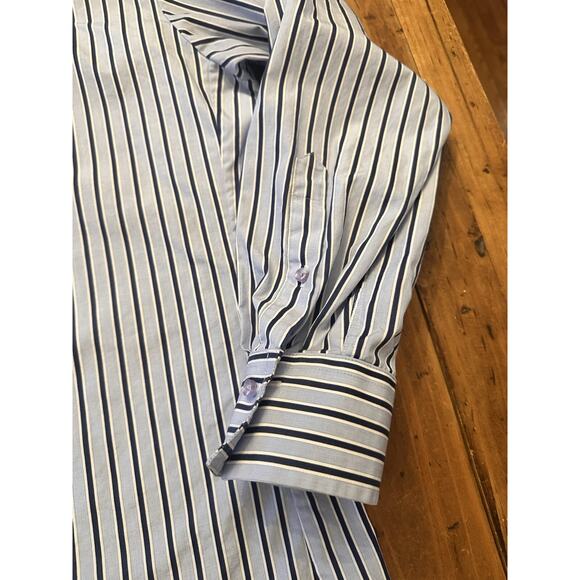 Pink Thomas Pink Men’s Button Shirt Size 16.5 42 Slim Fit Striped Office Preppy - Picture 4 of 11